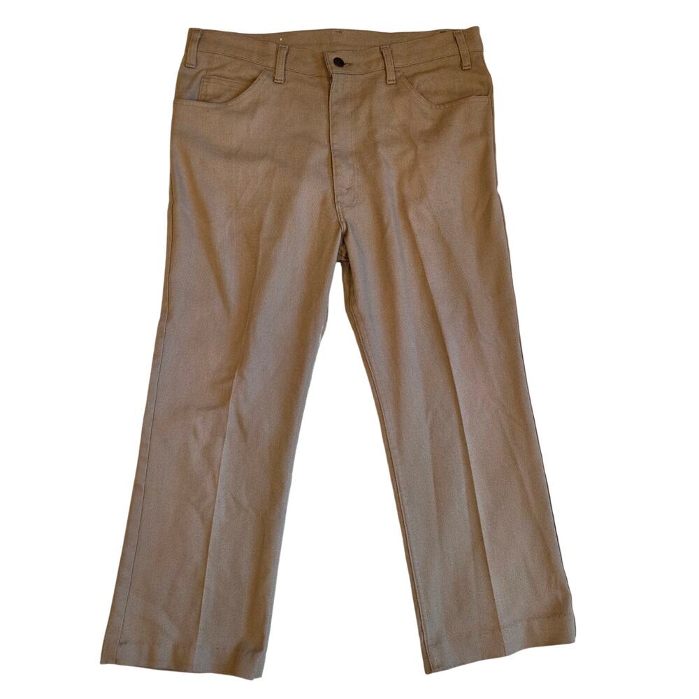 Vintage‎ 70s Levis Sta-Prest Khaki Pants Tan Black Tab Twill Slacks 34x26